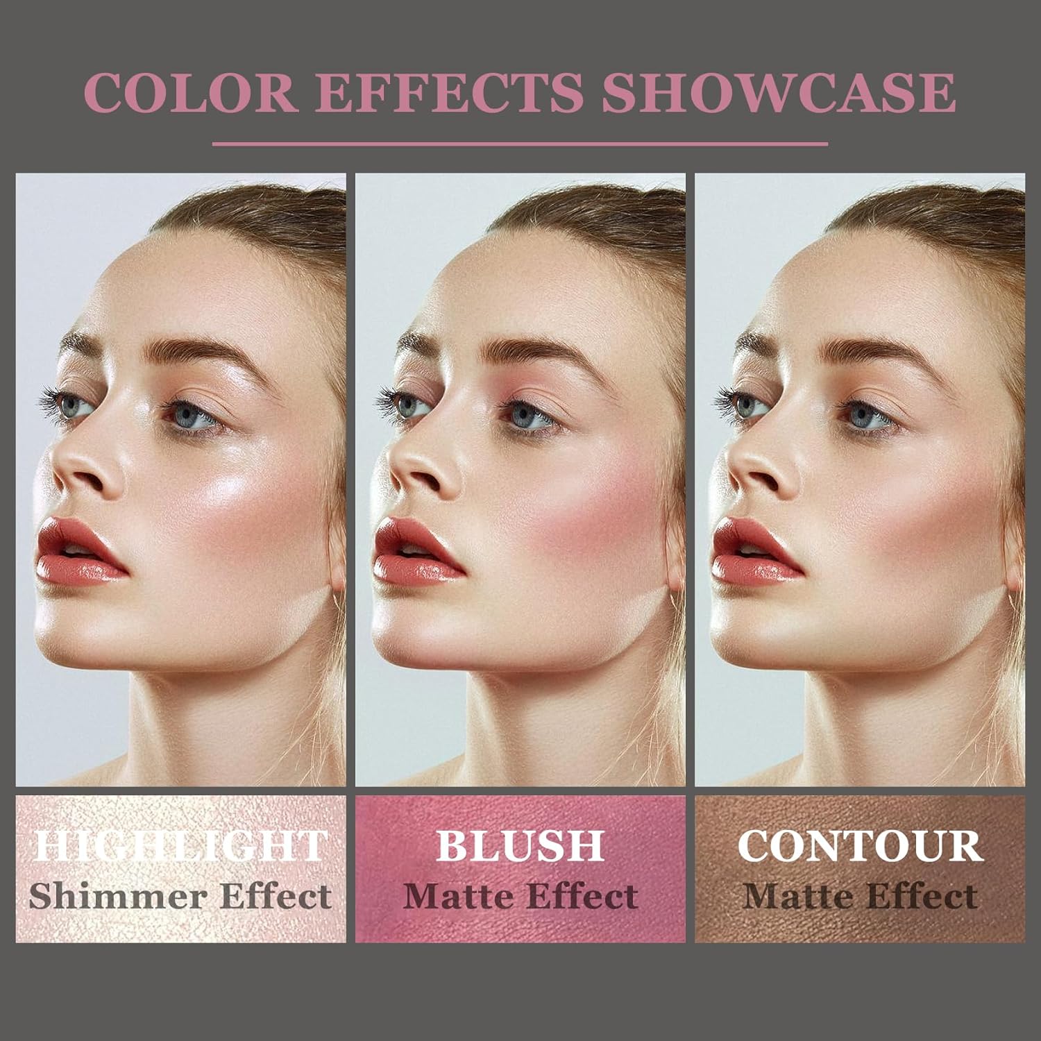 3Pcs Cream Contour Stick Makeup Kit with Makeup Brush,Shades with Highlighter,Brush Stick,Cream Bronzer for Sculpt the Cheeks,Long-lasting Waterproof Lightweight Contour Set-FemmiqueWomen