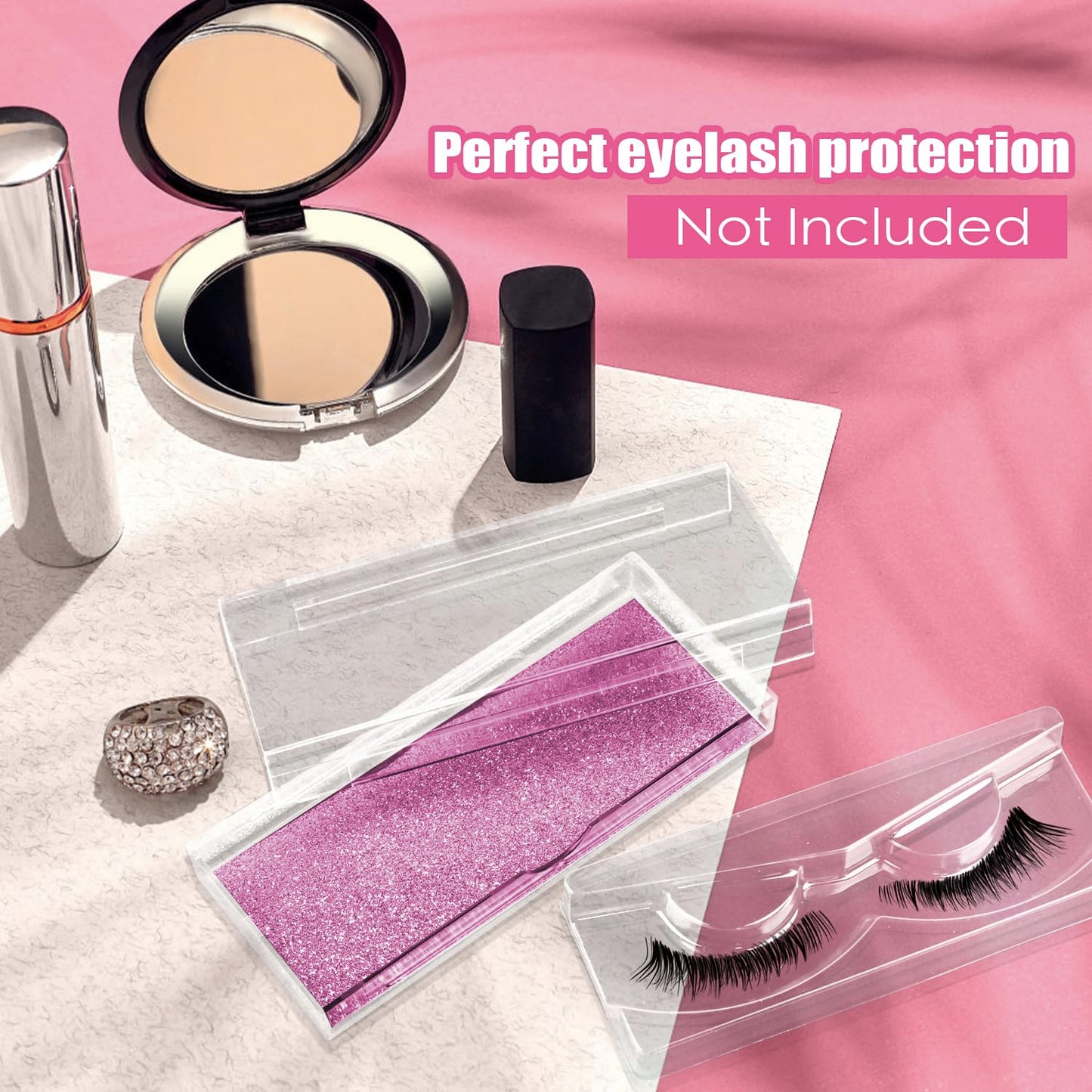 Empty Lash Boxes for False Eyelashes - 30 Pack Lash Cases, Customizable Eyelash Packaging, Bulk Lash Storage Containers, Lash Box Packaging, Premium Display & Protection (Rose)-FemmiqueWomen
