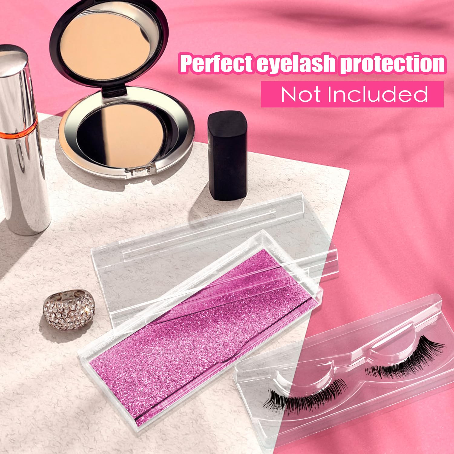 Empty Lash Boxes for False Eyelashes - 30 Pack Lash Cases, Customizable Eyelash Packaging, Bulk Lash Storage Containers, Lash Box Packaging, Premium Display & Protection (Rose)-FemmiqueWomen