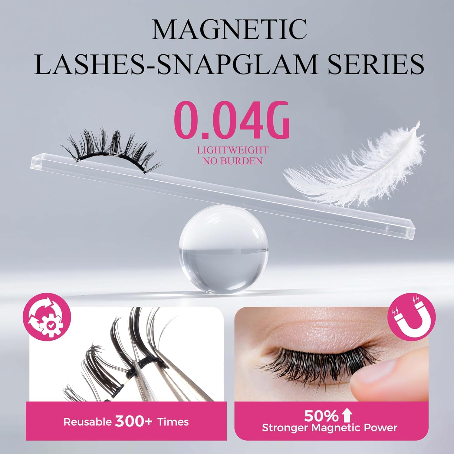 VEYESBEAUTY Magnetic Eyelashes with Applicator Reusable Magnetic Lashes Natural Look No Glue Needed False Eyelashes, AnimeWink Lashes Kit Easy to Wear and Remove-FemmiqueWomen