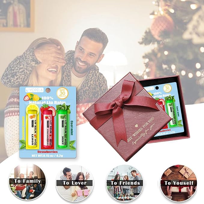 3 Pack SPF Lip Balm Bulk - SPF 30 SunGuard Lip Balm Sunscreen- Summer Protection for Lasting Hydration UV Defense Prevents and Soothes Dry, Chapped Lips-3 Delicious Flavors-FemmiqueWomen