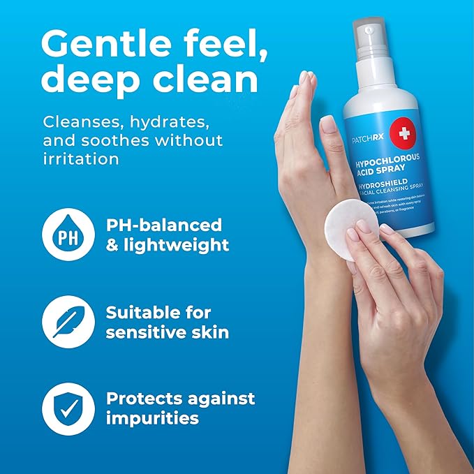 Hypochlorous Acid Spray (8oz, 2 packs), HOCL Facial Cleanser Acne Spray for Face, Body, Eczema, Pimples, Breakouts & Overall Skin Recovery (Reduces Redness)-FemmiqueWomen