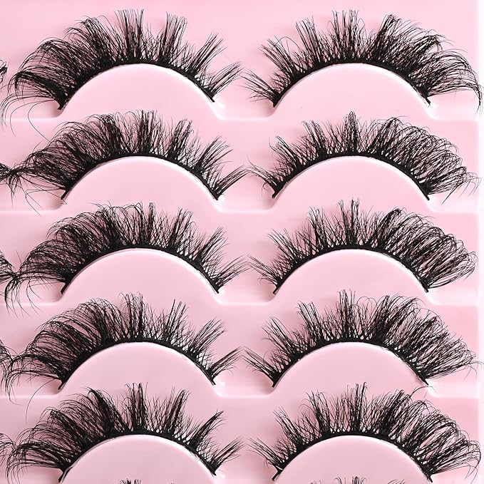 FARRED Cat Eye Lashes Fox Eyelash Wispy Fluffy False Eyelashes 14 Pairs Fake Eyelashes Natural Look Short Natural Lashes Cat Eye Lash Wispy Volume Eyelash (F23 | 8-16mm)-FemmiqueWomen