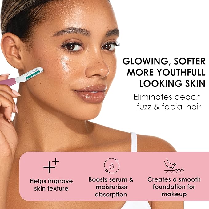 JAPONESQUE Dermaplaner with Soothing Aloe Comfort Strip - Skin Tool with Ultra Precision Blade for Facial Hair Removal and Exfoliation, 3pk.-FemmiqueWomen