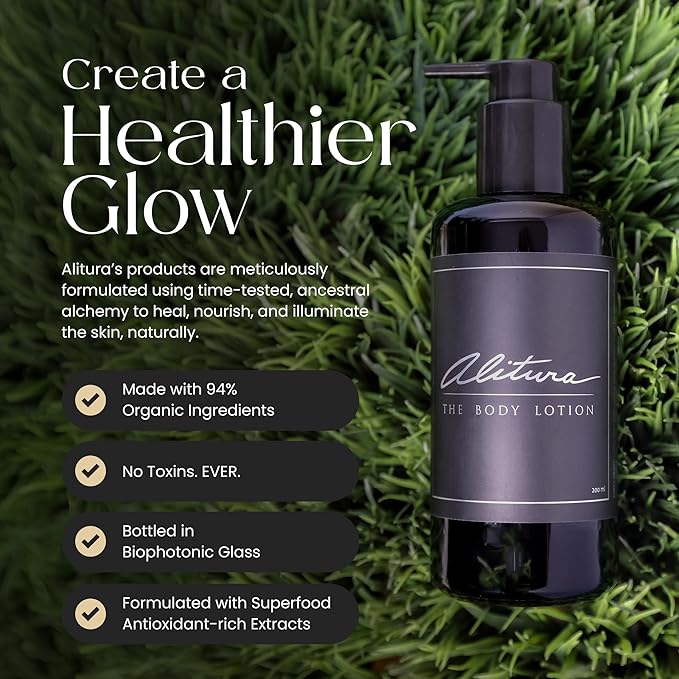 Alitura Naturals Organic Face & Body Lotion – Anti-Aging Moisturizer with Olive Oil & Acai Butter – Hydrating Cream for Dry, Sensitive & Aging Skin – For Men & Women – 200ml-FemmiqueWomen