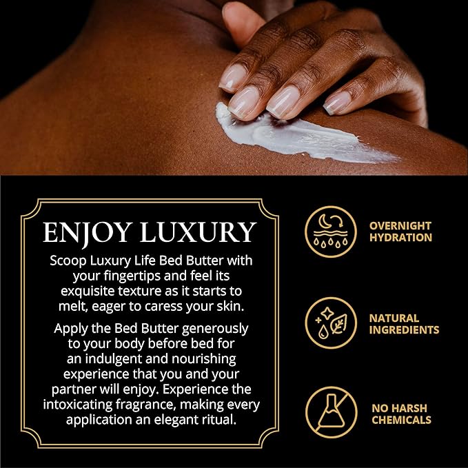 LUXURY LIFE Bed Butter - Irresistibly Fragranced Mood-Enticing Butter Infused with Hyaluronic Acid. Extra Rich Calming Nighttime Moisturizer for Sensual Stimulating Experience (Island Passion, 8 oz)-FemmiqueWomen