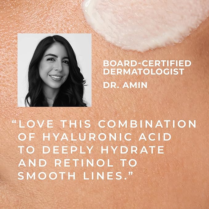 RoC Retinol Correxion Max Daily Hydration Anti-Aging Face Moisturizer with Hyaluronic Acid, Oil Free Skin Care Cream for Fine Lines, Dark Spots, Post-Acne Scars, Retinol Moisturizer, 1.7 Ounces-FemmiqueWomen