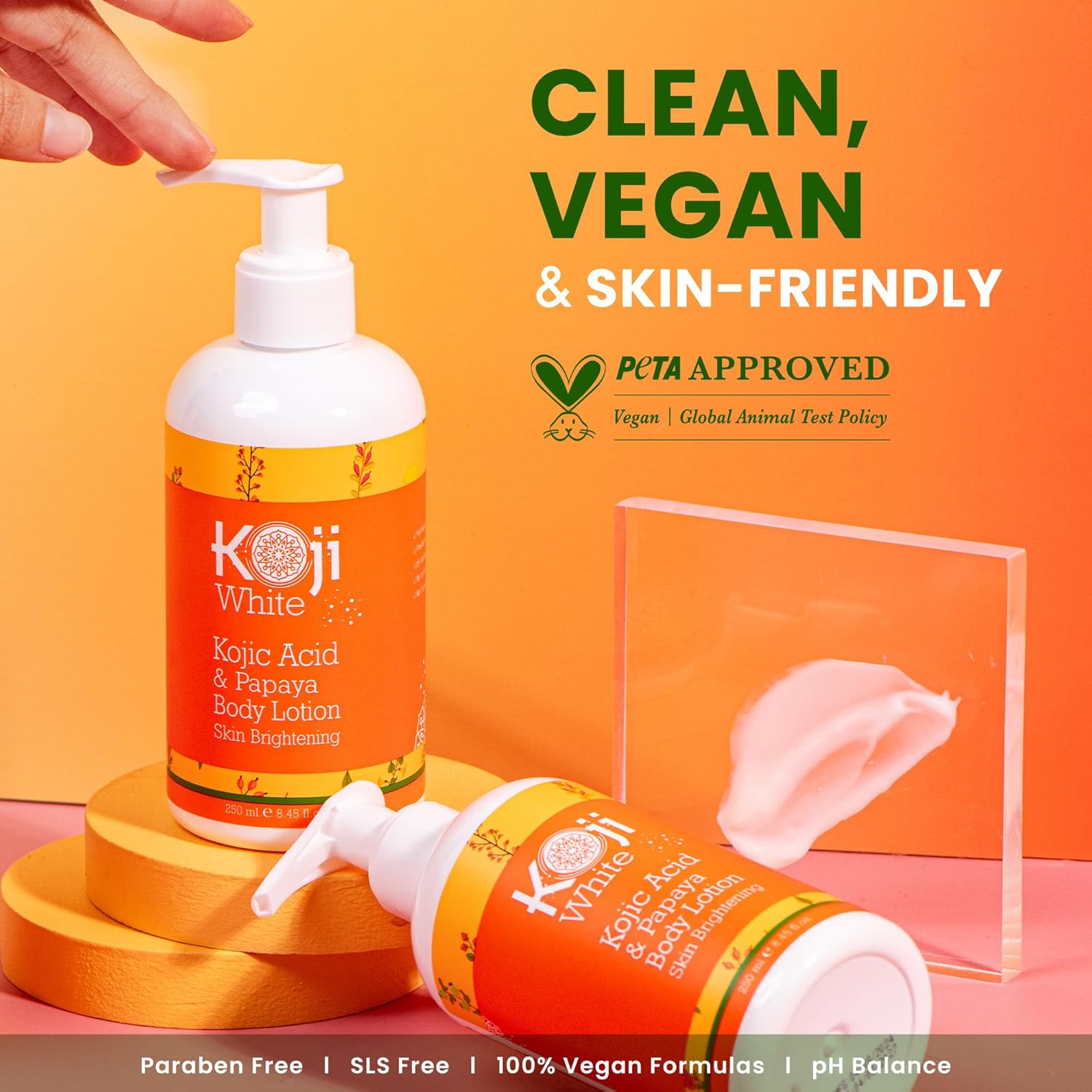 Koji White Kojic Acid & Papaya Body Lotion, Women Gift Sets for Exfoliating, Skin Brightening, Moisturizer, Radiance, Even Tone, Age Spots & Sun Damaged, Vegan, Paraben-Free, 8.45 Fl Oz (2 Bottles)-FemmiqueWomen