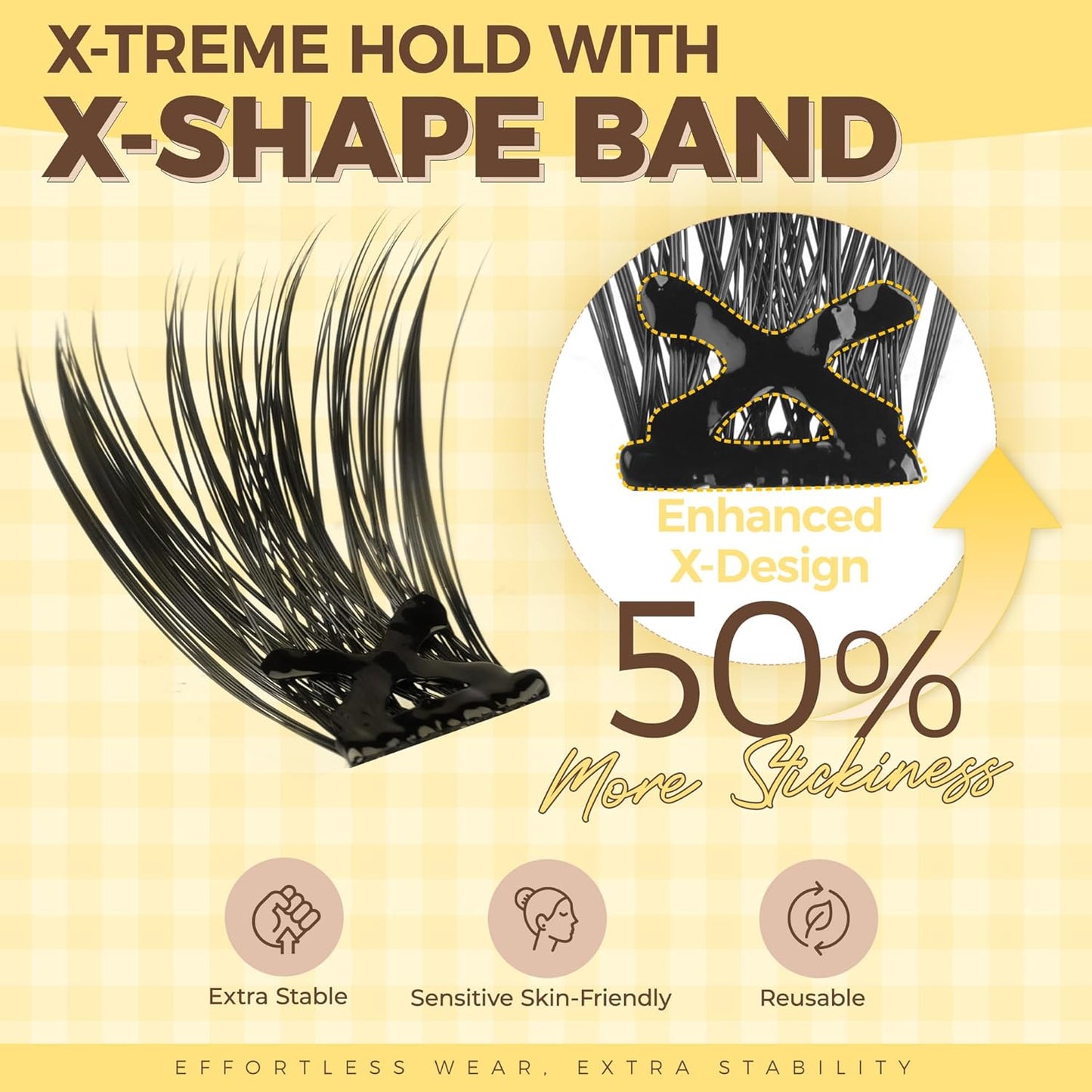 PopUp Self Adhesive Eyelashes Clusters, Press On Lashes Pre Glued Eyelash Extension Kit with Lash Tweezer,10-16mm No Glue No Remover Needed Self Adhesive Lashes Clusters NM03-FemmiqueWomen