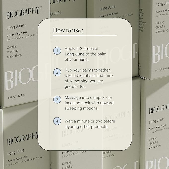 Biography Long June Quieting Face Oil, 30ml - Natural Smoothing & Clarifying Dry Oil. Clarifying, Moisturizing & Hydrating Beauty Facial Oil for Women w/Camellia, Vitamin E & Marula-FemmiqueWomen