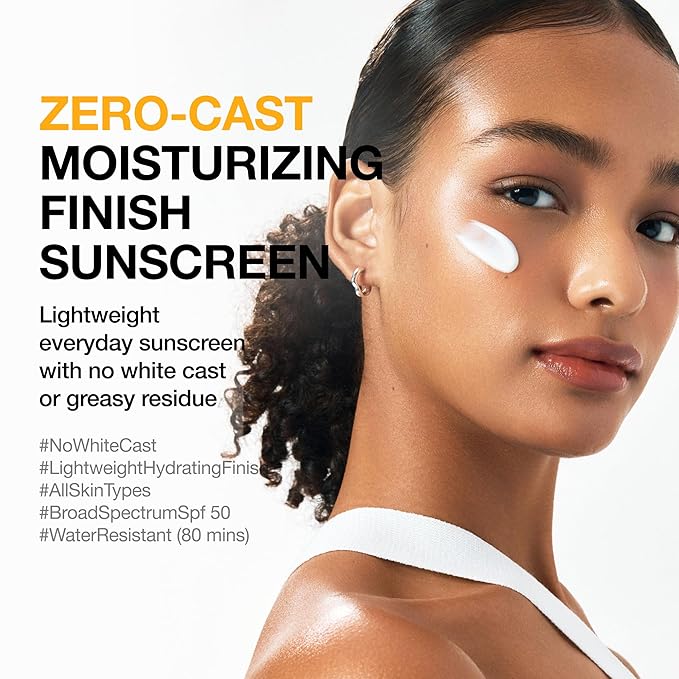 Anua Zero-Cast Moisturizing Finish Sunscreen,SPF 50, Glow Natural Sunscreen,No White cast, Hyaluronic Acid, Niacinamide sun block for face,Oil-Free, Oxybenzone free, Travel Essential (50ml/1.69fl.oz)-FemmiqueWomen