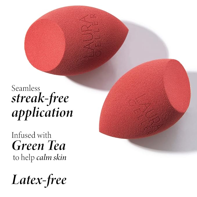 LAURA GELLER NEW YORK Full Face Blending Sponge, Easy Makeup Blender for Foundation & Concealer, Latex-Free for Sensitive Skin-FemmiqueWomen