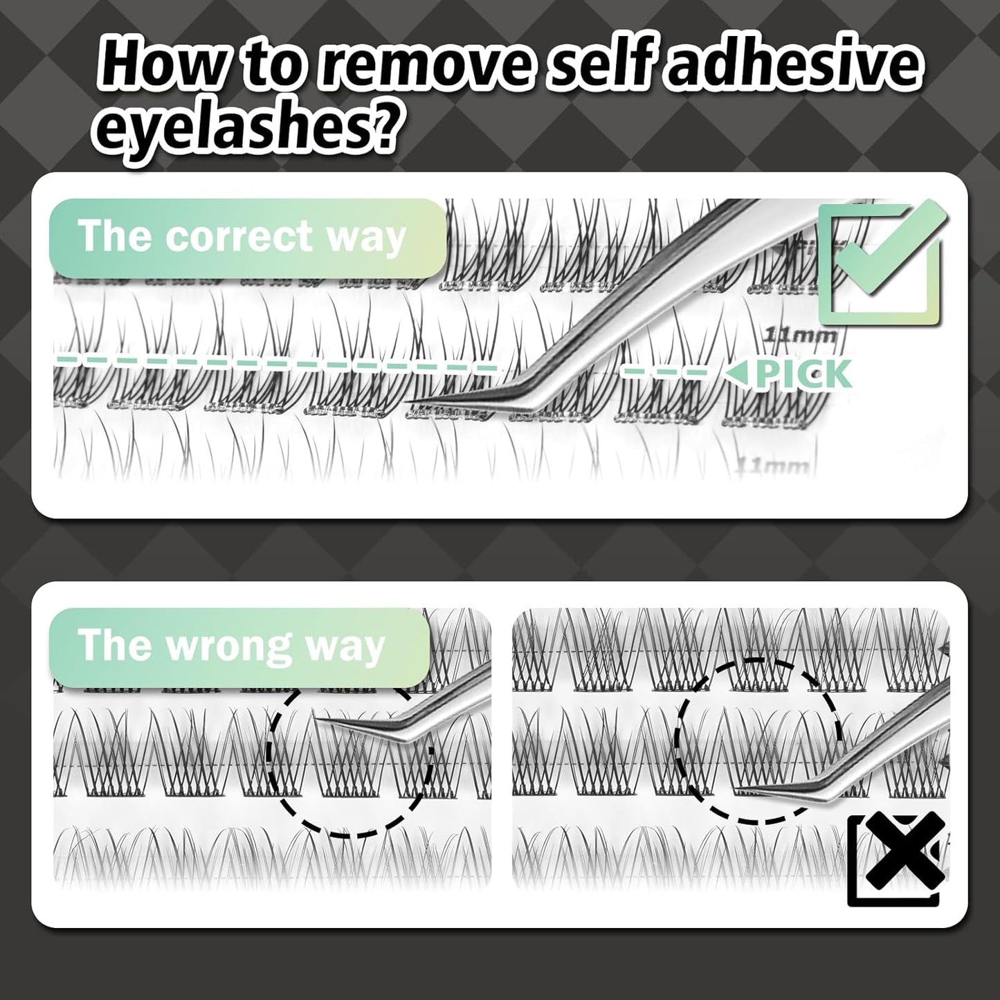 Self Adhesive Eyelashes, 156 Pcs Self Adhesive Eyelash Clusters, No Glue Needed, Invisible Band Lash Clusters - Longer Lasting, No Sticky Residue Pre Glued Eyelashes (Natural-Invisible Band)-FemmiqueWomen