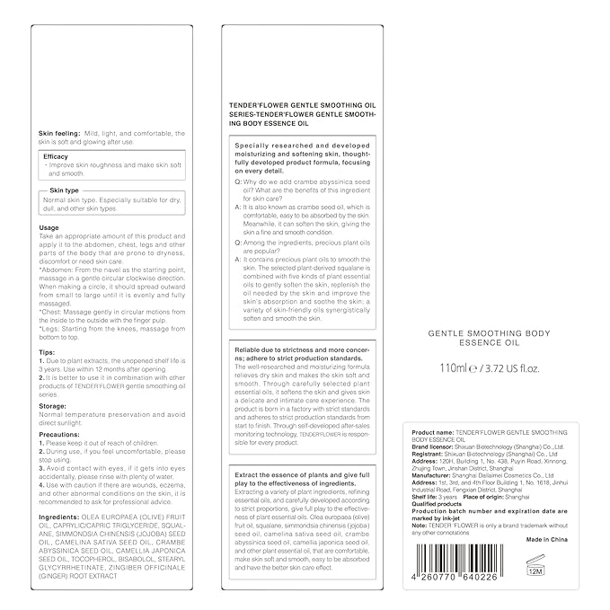 2PCS Folic Acid&Amino Acid,Essence combination of oil and lotion,Age-Defying Vegetable Glycerine for Skin Firms, Smooth, Anti Stretch Mark, Moisturizing 6.7 OZ +3.7 OZ-FemmiqueWomen