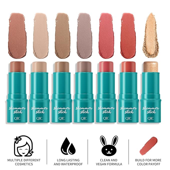 3Pcs Cream Contour Sticks Kit, Face Contouring Pen with Highlighter Stick, Blush Stick and Bronzer Contour Stick for Sculpt the Face, Create a Long Lasting, Matte or Dewy Finish (06)-FemmiqueWomen