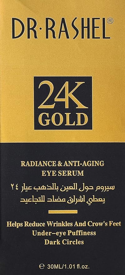 24K Gold Radiance Collagen & Anti - Aging Eye Serum, Helps To Reduce Wrinkle, Under eye Puffiness & Dark Circles, Size 1.01 Fl Oz (Pack Of 1)-FemmiqueWomen