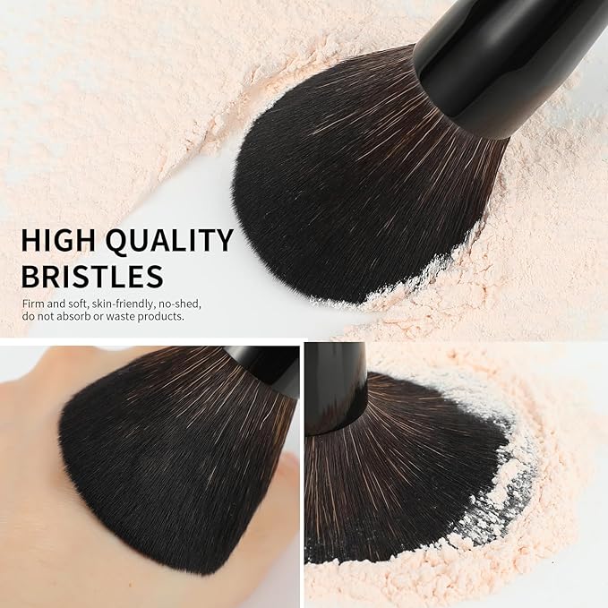 Docolor Makeup Brushes 15Pcs Obsidian Makeup Brush Set Premium Synthetic Powder Kabuki Foundation Contour Blush Concealer Eye Shadow Blending Eyeliner Crease Eyebrow Make Up Brush Kit-FemmiqueWomen