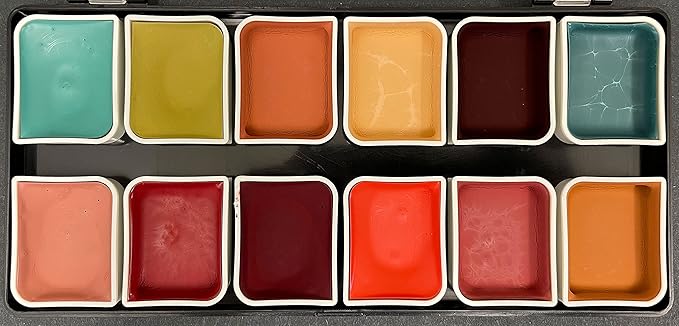 12-Color Complexion Alcohol-Activated Palette, Professional Quick Drying Waterproof SFX Makeup, Tattoo Cover-FemmiqueWomen