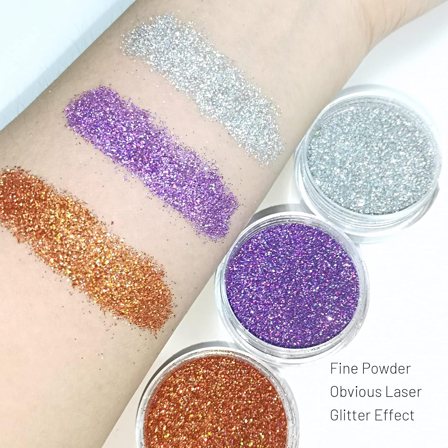 3 Colors Glitter Lip Kit, Diamond and Metallic Powder With Primer, Waterproof Long Lasting & Smudge Proof, Shimmer Sparkly Cosmetic Without Sticky Flake Off Set C-FemmiqueWomen