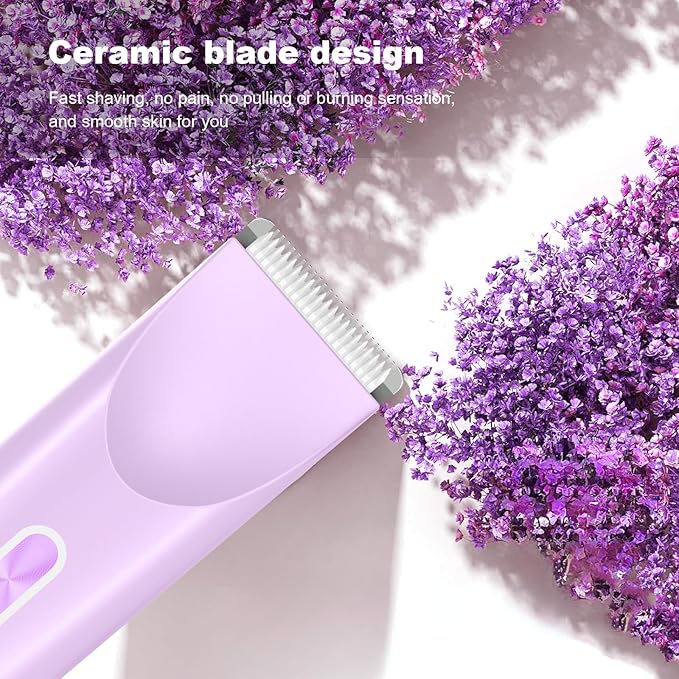 2025 New Bikini Trimmer for Women,Dermave Bikini Shaver,2-in-1 Electric Razors for Women(Purple)-FemmiqueWomen