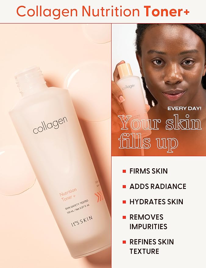 It'S SKIN Collagen Nutrition Toner, Anti-Wrinkle Face Toner with Marine Collagen, Firming & Revitalizing, Texture Refining pH Balancing & Nourishing Toner, 5.07 fl.oz.-FemmiqueWomen