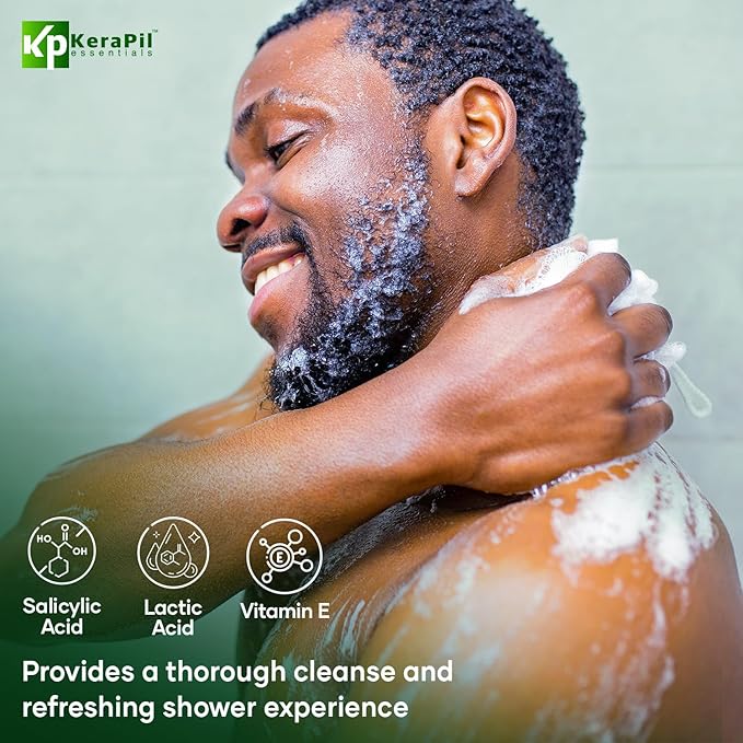 Exfoliating Body Wash with Salicylic Acid - No Dry Out, Gentle Exfoliates Rough and Bumpy Skin, Body Acne Wash, BHA & AHA - Cucumber and Mint Salicylic Acid Body Wash - (16 fl oz x 2)-FemmiqueWomen