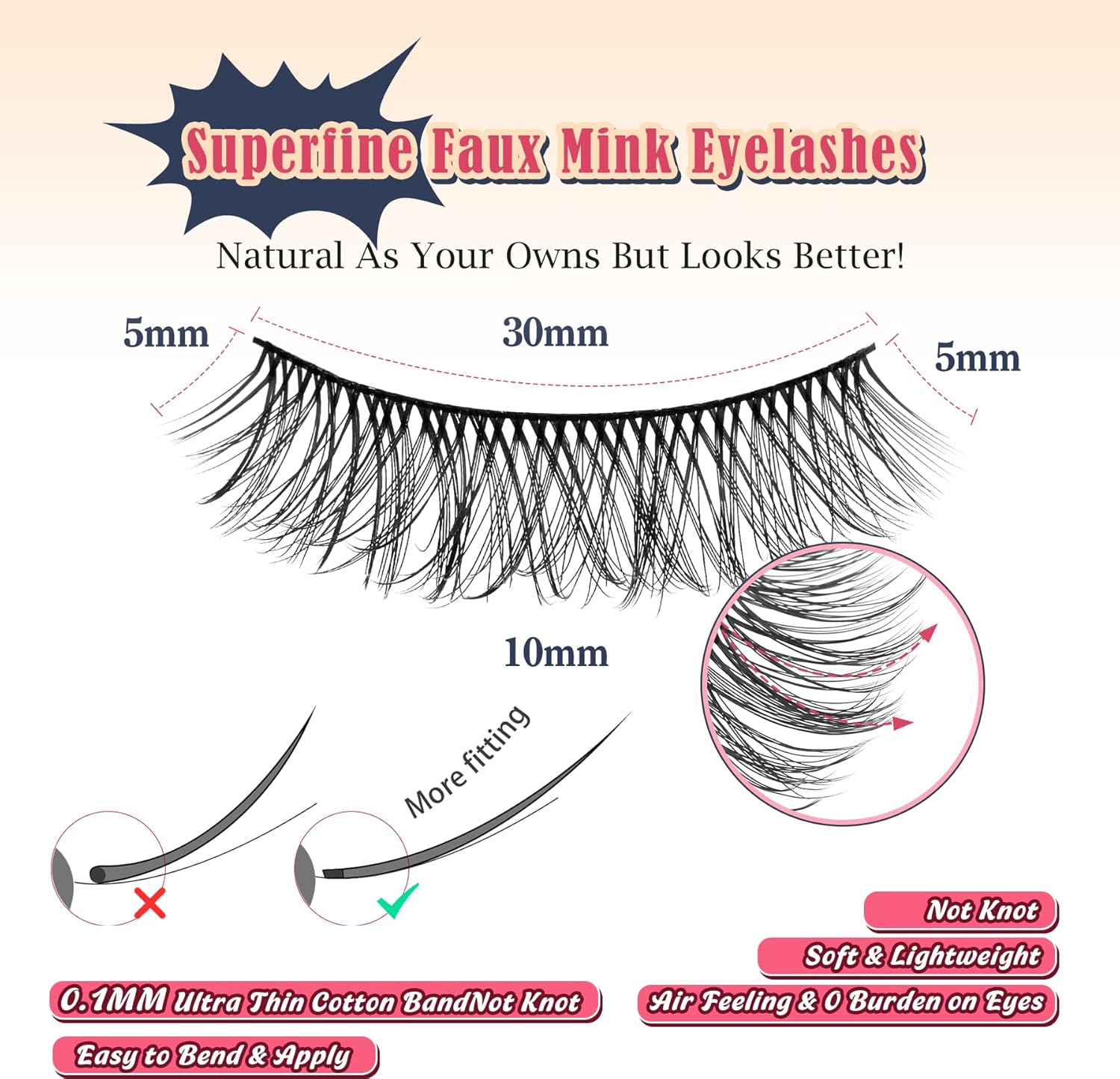 Natural Lashes Wispy False Eyelashes Short Lashes Soft Strip Lashes C Curl Eye Lashes Natural 10mm Short Eyelashes 10 Pair Eye Lashes Pack Siligli-FemmiqueWomen