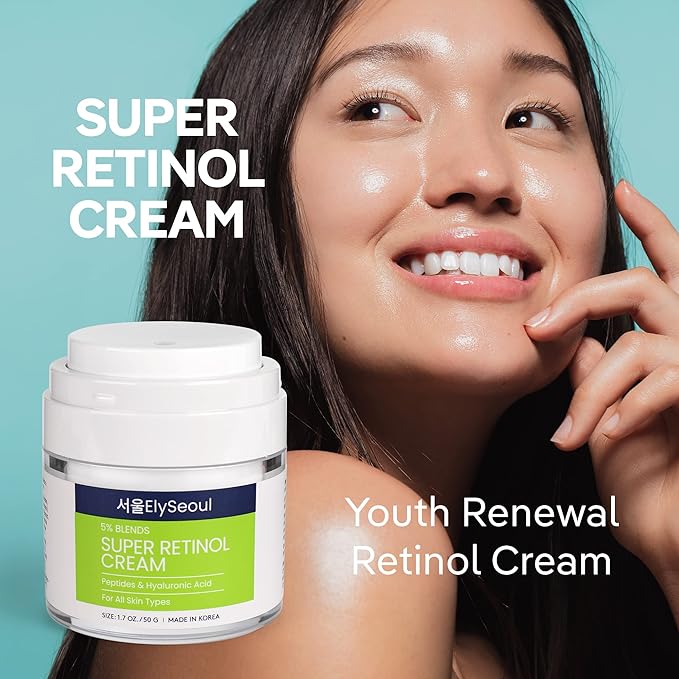 Retinol Cream for Face Korean Skincare: Anti-Aging Collagen Peptides & Hyaluronic Acid Face Cream for Women, 1.7 oz.-FemmiqueWomen