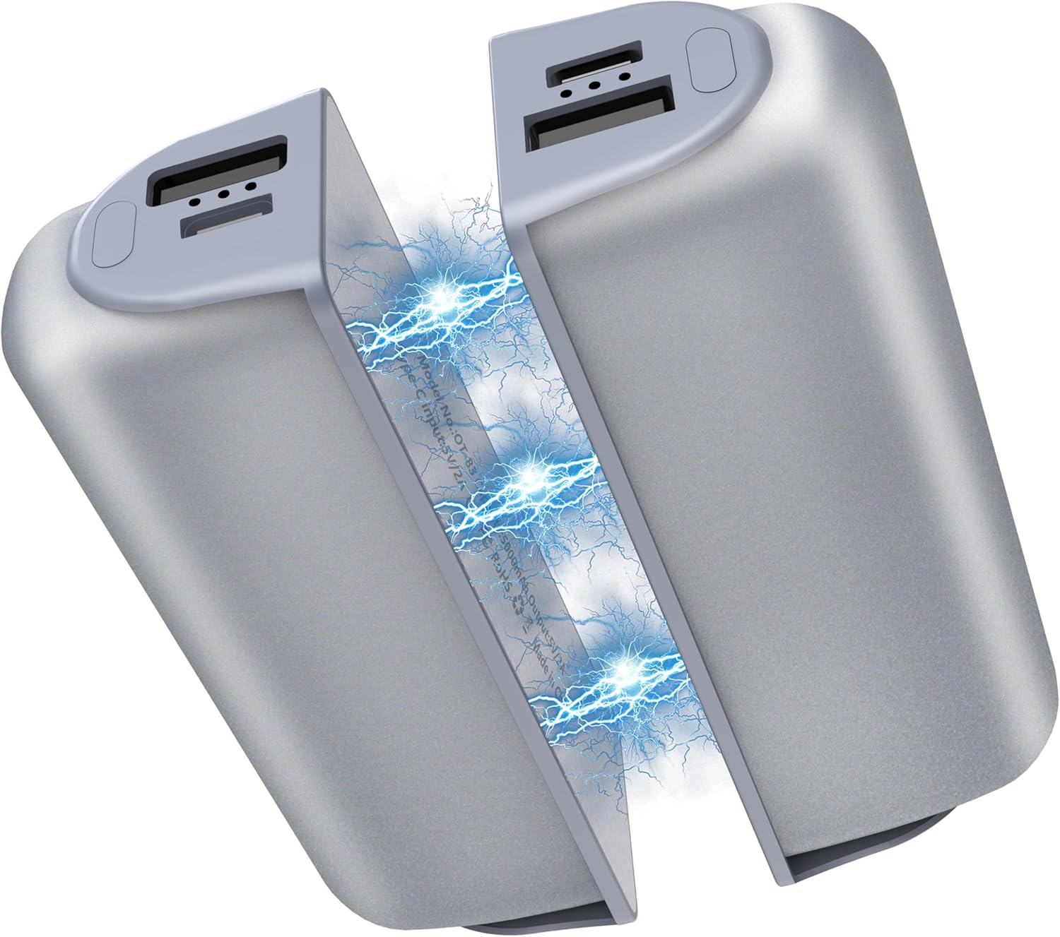 Hand Warmers Rechargeable 2 Pack,10000mAh Split-Magnetic Electric AI Handwarmer Power Bank,3 Levels, Camping,Hunting in Winter (Silver, One Size)-FemmiqueWomen