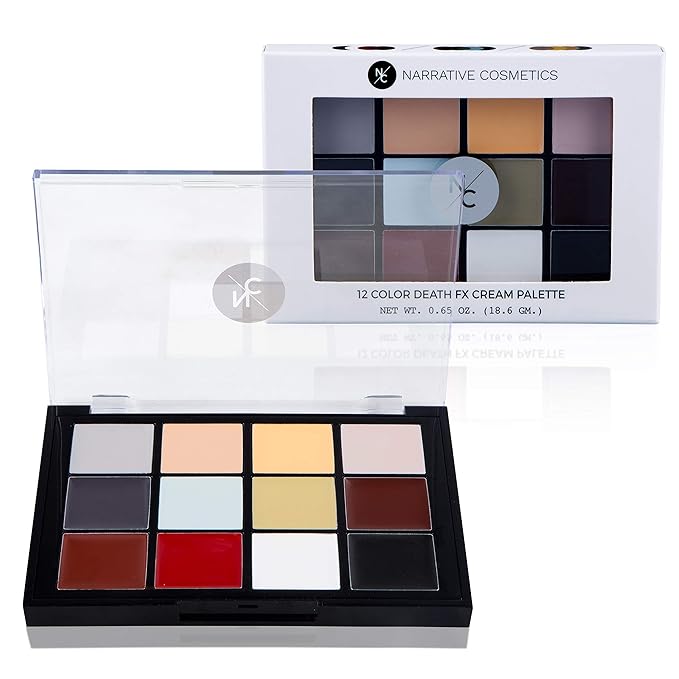12-Color Death FX Cream Palette, Professional Quick Drying Waterproof SFX Makeup for the Stage, Film, Costumes, Cosplay, Halloween-FemmiqueWomen
