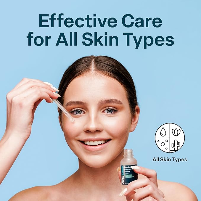 QRxLabs Pure Organic Squalane Oil & Vitamin E Oil for Face & Skin - 2 Fl Oz - USDA & ECOCERT Certified Organic Sugarcane - Hydrating Facial, Body & Hair Formula - Reduces Fine Lines & Wrinkles-FemmiqueWomen