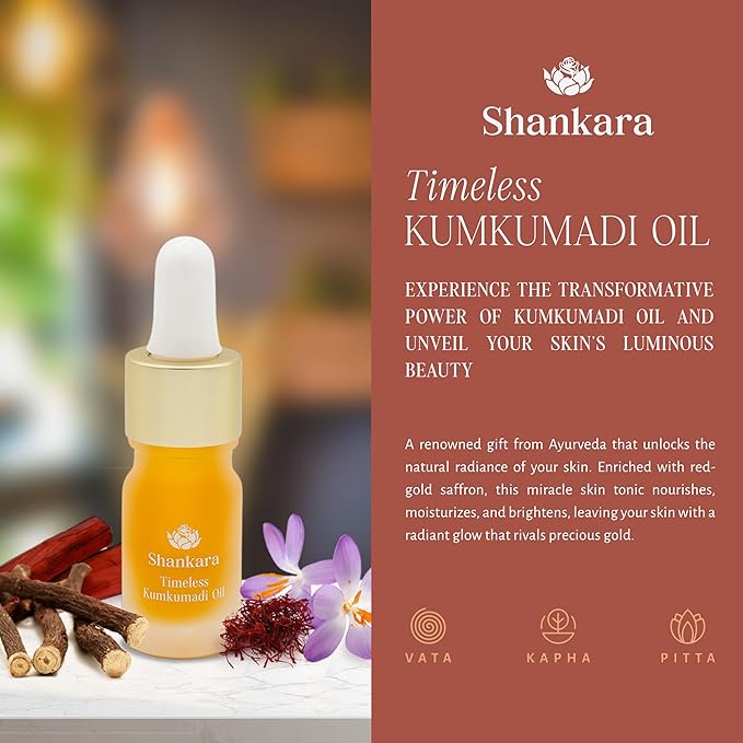 Shankara Kumkumadi Oil with Pure Saffron and Ayurvedic Herbs (Original Aroma 5ml)-FemmiqueWomen