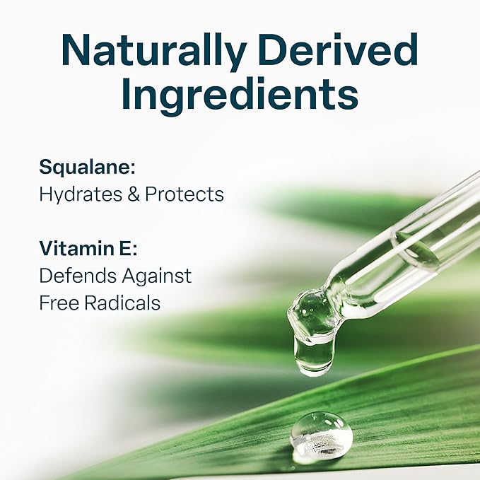 QRxLabs Pure Organic Squalane Oil & Vitamin E Oil for Face & Skin - 2 Fl Oz - USDA & ECOCERT Certified Organic Sugarcane - Hydrating Facial, Body & Hair Formula - Reduces Fine Lines & Wrinkles-FemmiqueWomen