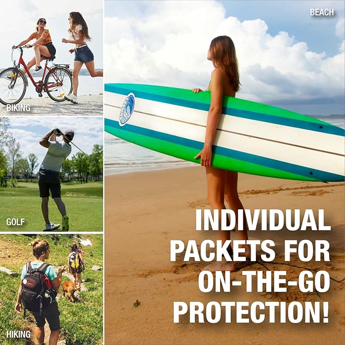 CoreTex Sun X 30+ SPF Broad Spectrum Sunscreen Packets with Resealable Travel Bag - Pack of 15 Paraben, Oxybenzone, Octinoxate, & Oil Free Sunscreen - Water & Sweat Resistant Up to 80 Minutes-FemmiqueWomen