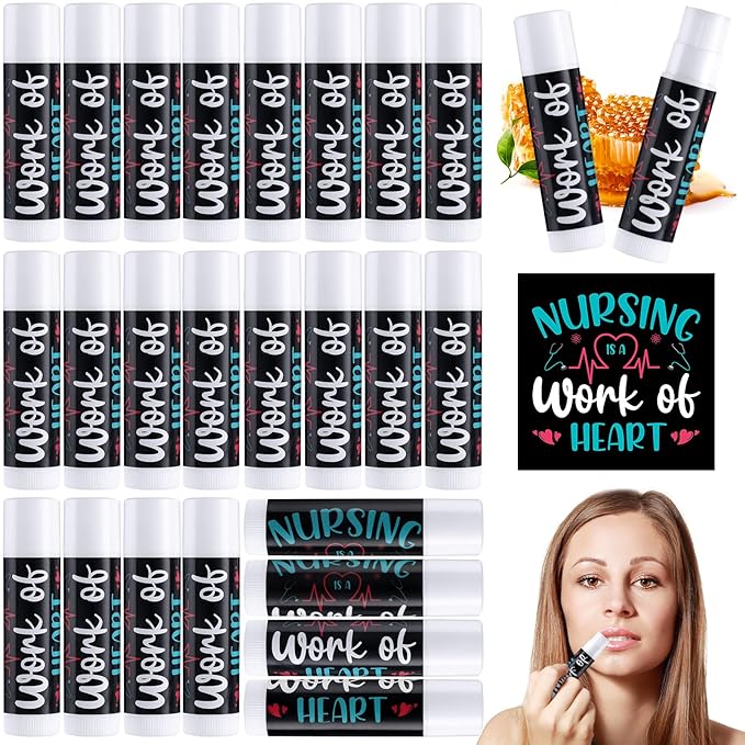 24 Pcs Nurse Appreciation Gifts Bulk Lip Balm Bulk for Women Nurses Thank You Gifts Honey Flavor Lip Balm Nursing Doctor Gifts for Nurse Week Graduation-FemmiqueWomen