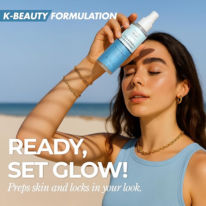 Hyaluronic Acid & Collagen Face Mist - Dermatologist Tested, Moisturizes & Tones Skin, Anti-Aging, Natural Ingredients, Cruelty-Free, 95% Natural - All Skin Types - 4 OZ-FemmiqueWomen