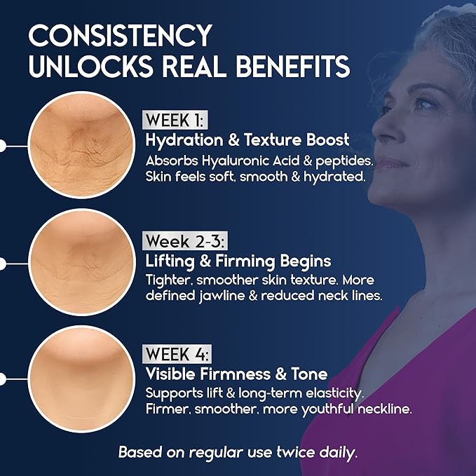 Neck Creams for Tightening and Firming Sagging Skin - Skin Tightening Cream for Face - Decollete & Chest, Under Chin Firming for Older Women - Neck Wrinkles Treatment with Collagen & Hyaluronic Acid-FemmiqueWomen