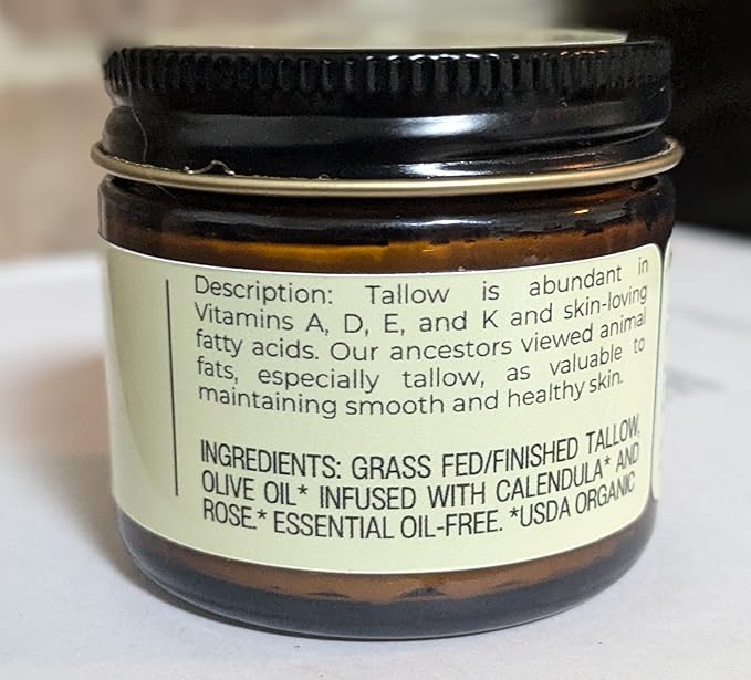 Handmade Whipped Tallow Balm (Unscented/Herb-Infused) - Organic Body Butter with Infused Olive Oil, for Eczema, Rosacea, Baby - 1.3 oz-FemmiqueWomen