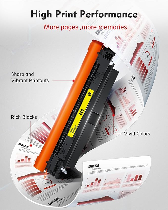 069 Compatible Toner Cartridge Replacement for Canon 069 069H for Color ImageCLASS Mf753cdw MF751Cdw MF752Cdw LBP674Cdw MF752Cdw MF756Cx LBP673Cdw Printer (Black, Yellow, Cyan, Magenta, 4-Pack)