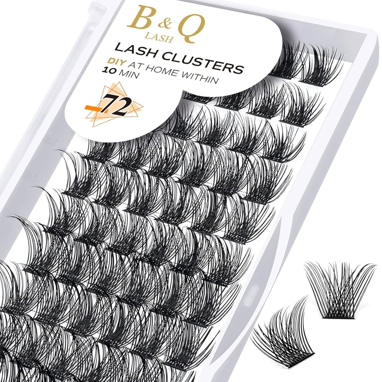 B&Q Lash Clusters Wispy B02, Eyelash Clusters 72PCS Cluster Eyelash Extensions, D Curl Lash Cluster 8-16mm Natural Individual Lashes Volume False Eyelashes Clusters with Soft Band(B02-D-8-16MIX)-FemmiqueWomen