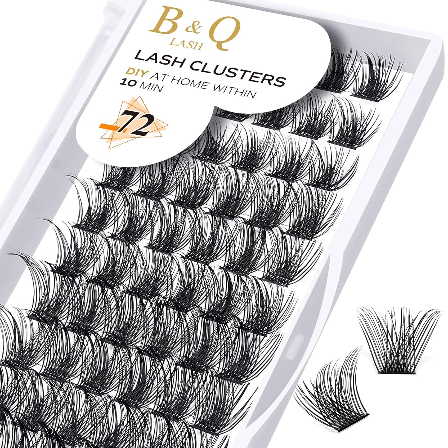 B&Q Lash Clusters Wispy B02, Eyelash Clusters 72PCS Cluster Eyelash Extensions, D Curl Lash Cluster 8-16mm Natural Individual Lashes Volume False Eyelashes Clusters with Soft Band(B02-D-8-16MIX)-FemmiqueWomen