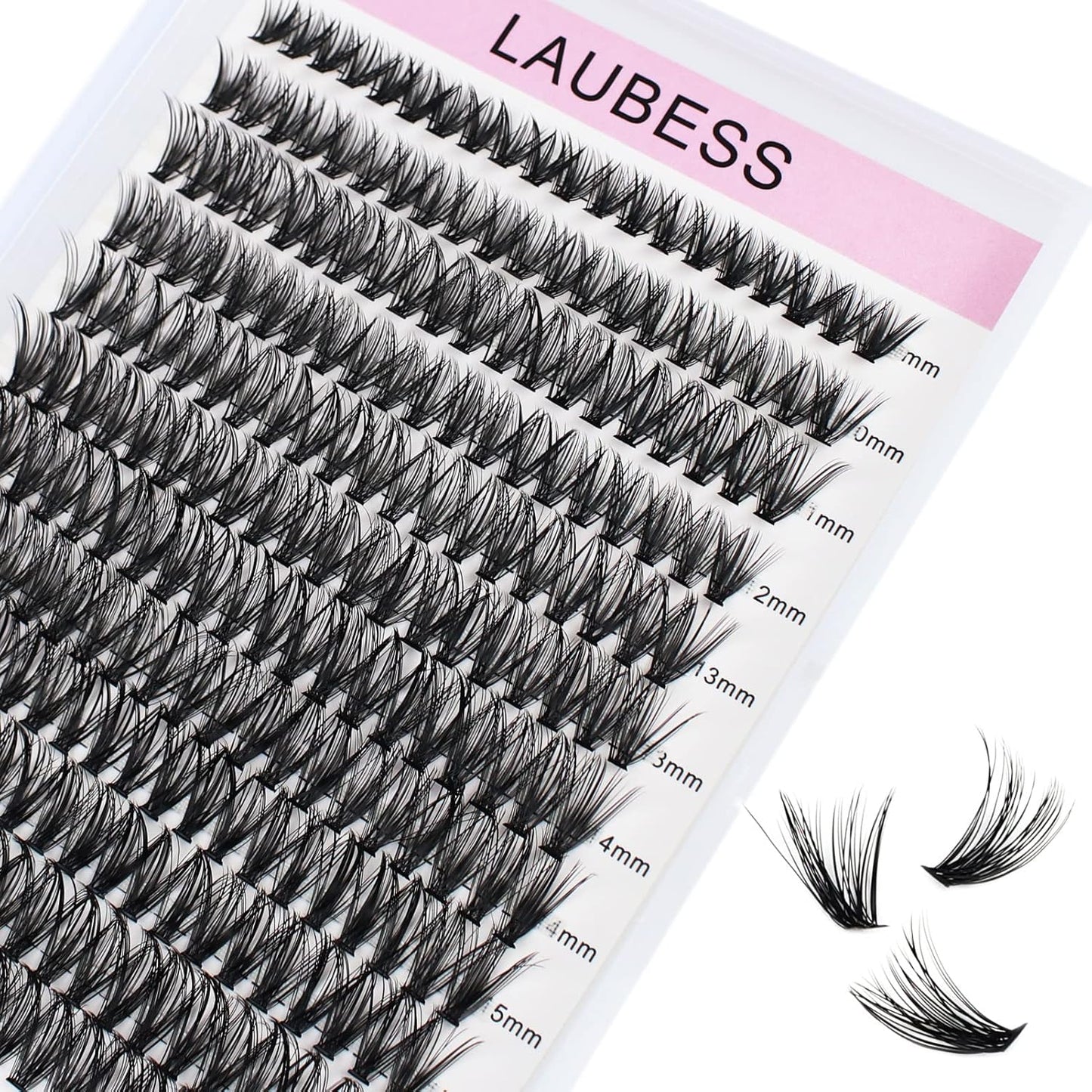 Cluster Lashes 240pcs 40D DIY Eyelash Extension D Curl Long Individual Lashes Mixed Tray Faux Mink Lash Clusters Extensions 0.07 0.10 Black (40D-0.07D-9-16mm)-FemmiqueWomen