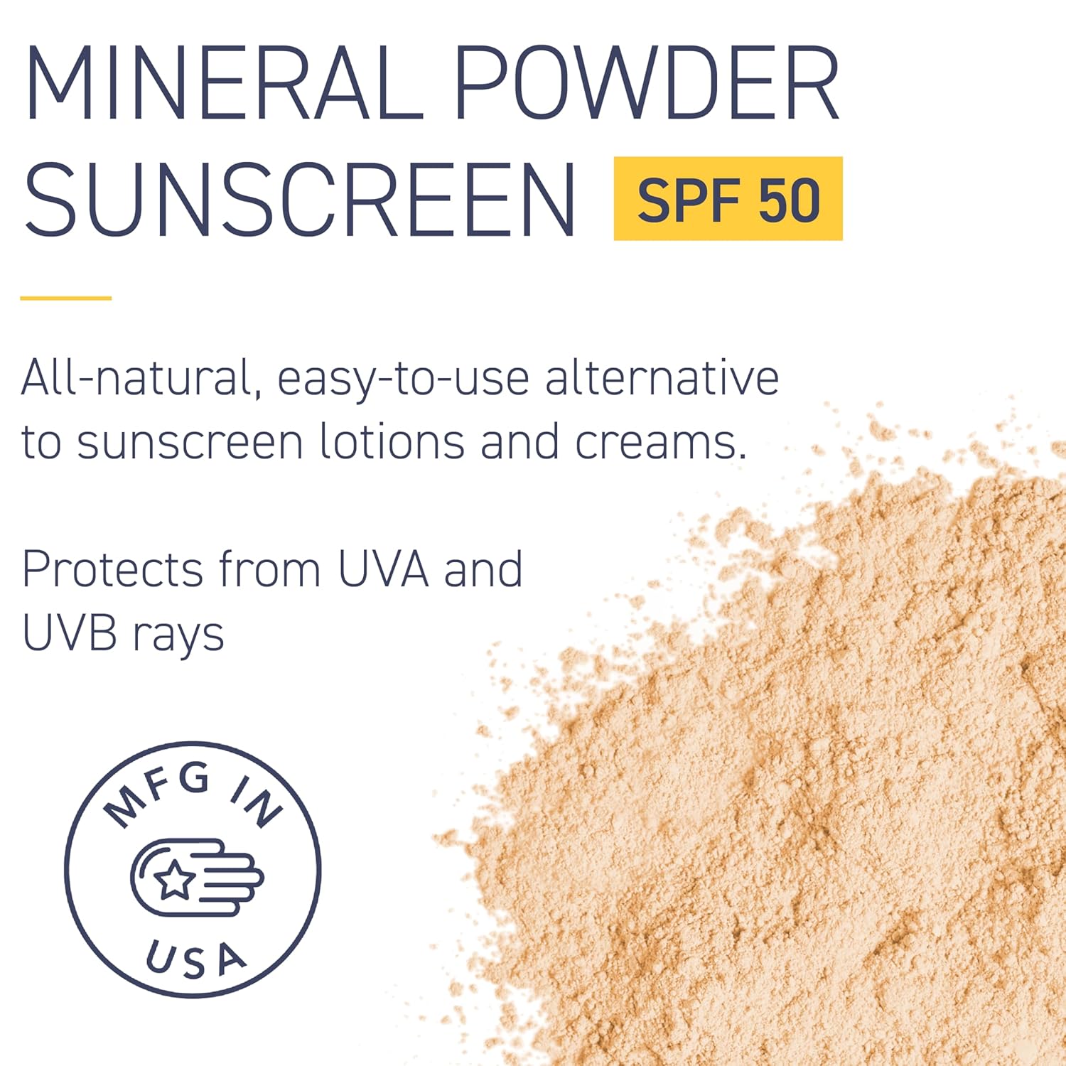 Brush On Block SPF 50 Mineral Powder Sunscreen, Translucent, Broad Spectrum, Water Resistant Face Protection, For All Skin Tones & Types, Reef Friendly, Mfg in USA-FemmiqueWomen