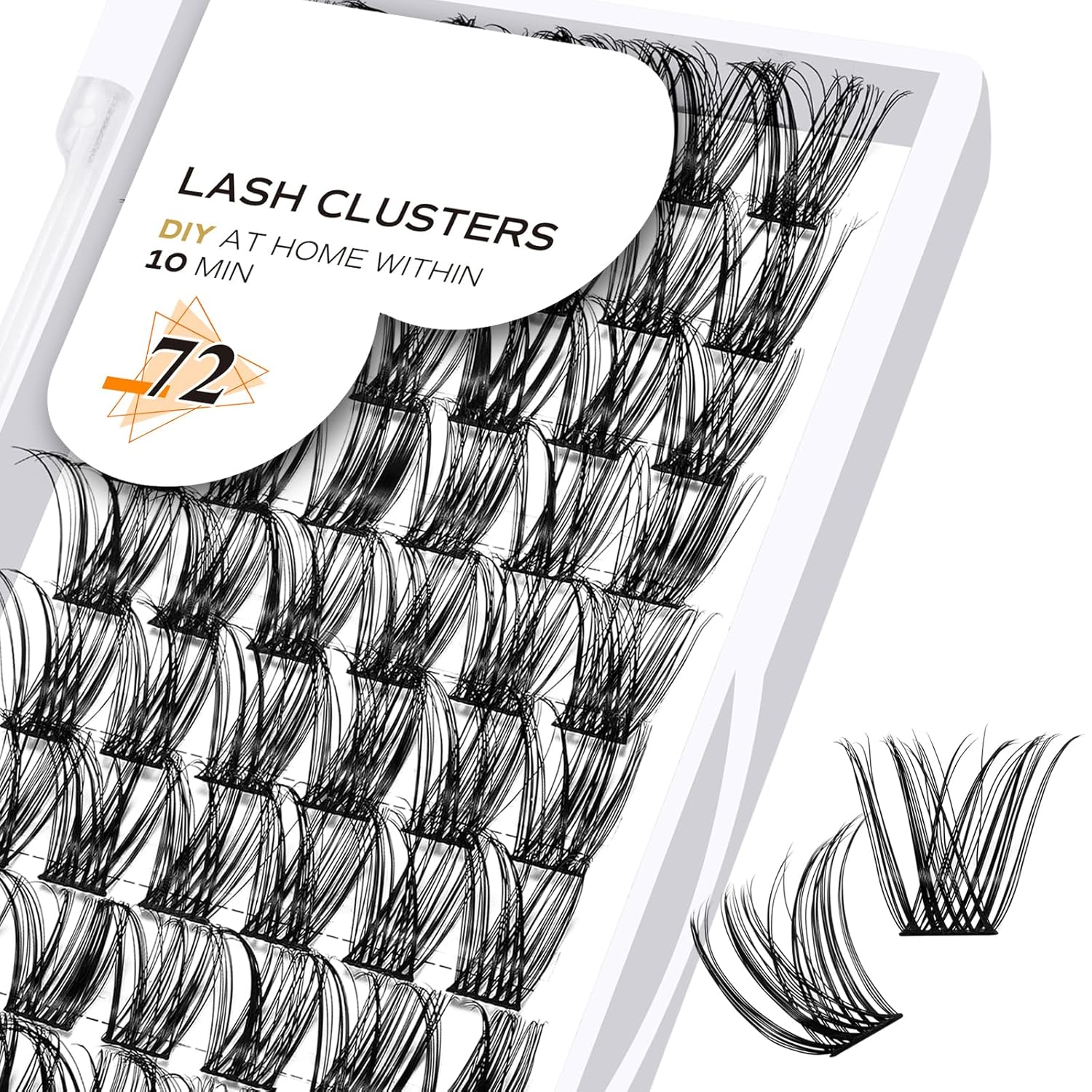 Lash Clusters B10 Mixed Tray DIY Eyelash Extensions 72 Clusters Lashes B&Q Eyelash Extensions Volume Wispy Individual Lash Clusters at Home Lash Extensions (B10,D-8-16MIX)-FemmiqueWomen