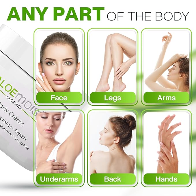 Organic Aloe Vera Lotion - Face & Body Moisturizing Cream with Natural Aloe Vera, Vitamin E Oil, Vitamin C, Retinol Cream, Shea Butter – Anti Aging Face Moisturizer for Women, Dry Skin (8 oz - 2pk)-FemmiqueWomen