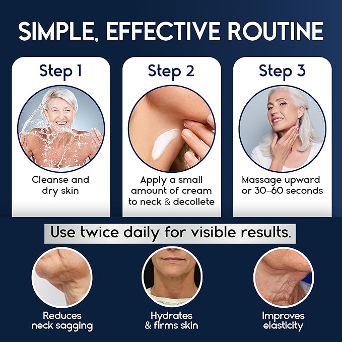 Neck Creams for Tightening and Firming Sagging Skin - Skin Tightening Cream for Face - Decollete & Chest, Under Chin Firming for Older Women - Neck Wrinkles Treatment with Collagen & Hyaluronic Acid-FemmiqueWomen