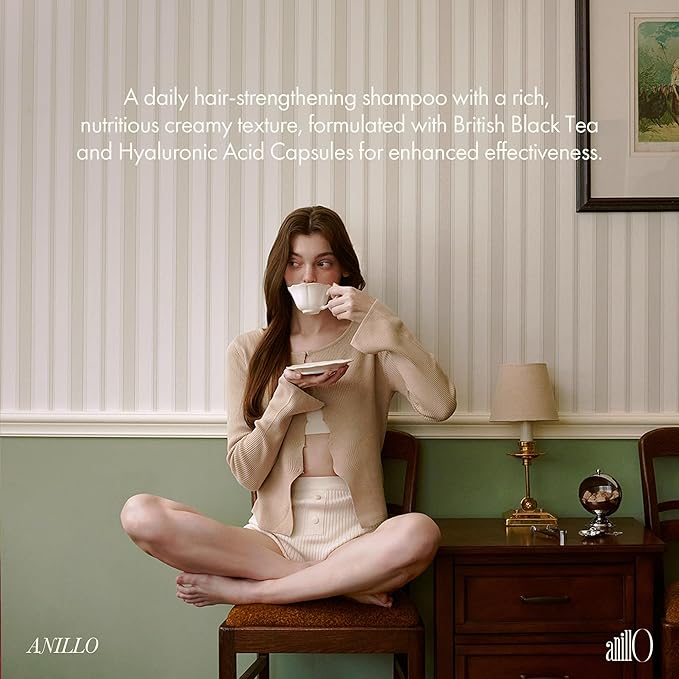 Vegan Nourishing Scalp Shampoo with Black Tea, Hyaluronic & Amino Acids to Strengthen Scalp Barrier, Creamy Woody Scent, Paraben, Sulfate & Silicone Free 450ml / 15.22 fl. Oz-FemmiqueWomen