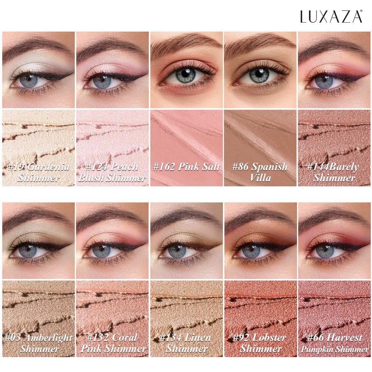 10PCS Eyeshadow Stick,Shimmer And Matte Brown Metallic Cream Eyeshadow Pencil Crayon with Smudge-proof & Waterproof, Eye Brightener Stick, Ideal Gift for Women - C2 Stellar Pink Quartz-FemmiqueWomen