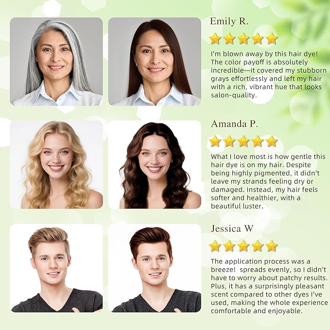 Hair Dye Shampoo 3 in 1 for Gray Hair Coverage, Argan nut Natural Shampoo Hair Dye for Women & Men/Ammonia-Free 500ml(Coffee)-FemmiqueWomen