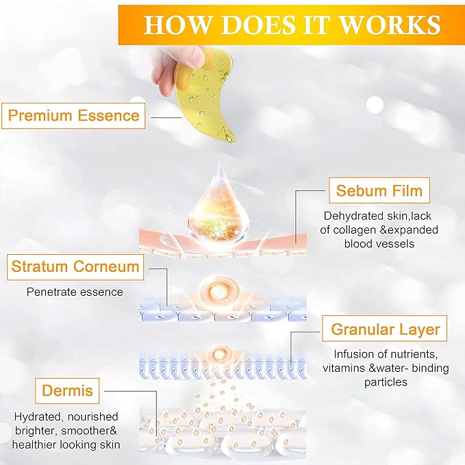 24K Gold Under Eye Patches Gel Eye Pad Hot Cold Eye Mask,Eye Masks Skincare for Removing Dark Circles and Puffiness,Reduce Wrinkles,Eye Bags and Fine Lines (68 Pcs-FemmiqueWomen